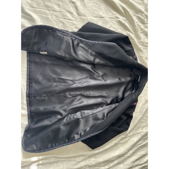 80s 90s Lynn Murray Wool Geometric Colorful Collared Button Front Coat Size S - Picture 6 of 12